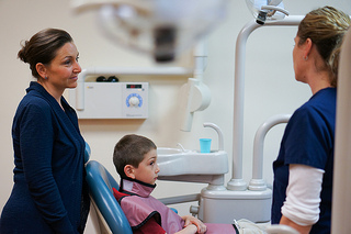 A child at the dentist's office