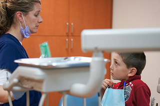 Child at dentist's office